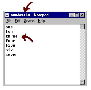 custom word list